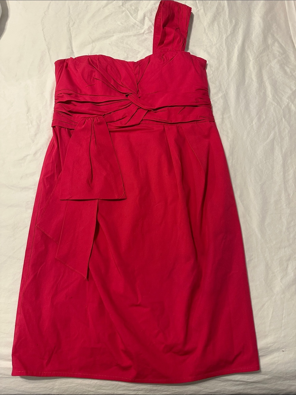 One-Shoulder Magenta Cocktail Dress